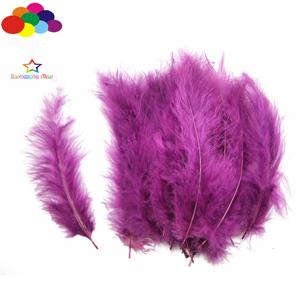 100Pcs Grape purple Macarons Colors Turkey Feathers Fluff Dream