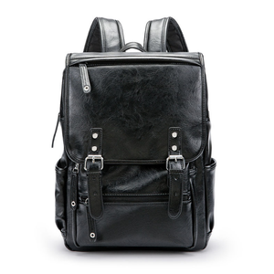 black leather school bag