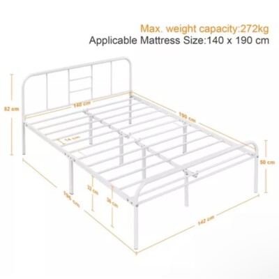 White Metal Bed frame 196 140