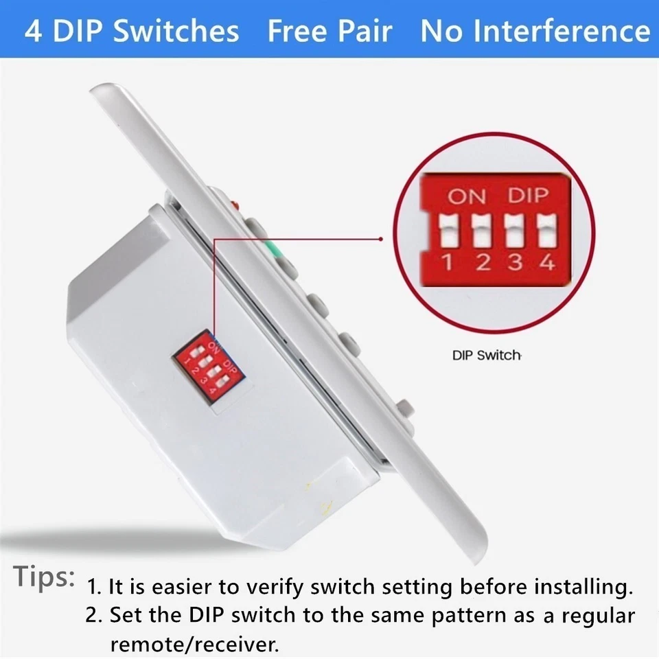 53T Ceiling Fan Wall Remote Switch for Hampton Bay Harbor Breeze Hunter UC9050T - Image 4 of 4