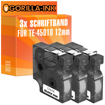 3x Schriftband für Dymo 45010 LabelManager 300 350 350D 360D 400 420P 450 450D