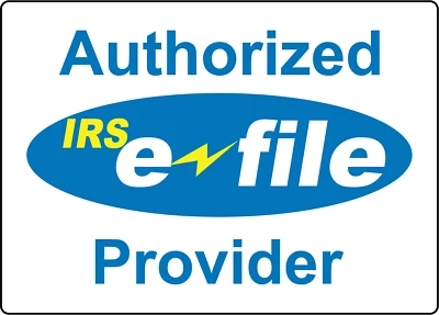 LEETPRINTS AUTHORIZED E-FILE PROVIDER BLUE| Laminated Vinyl Decal Sticker Label