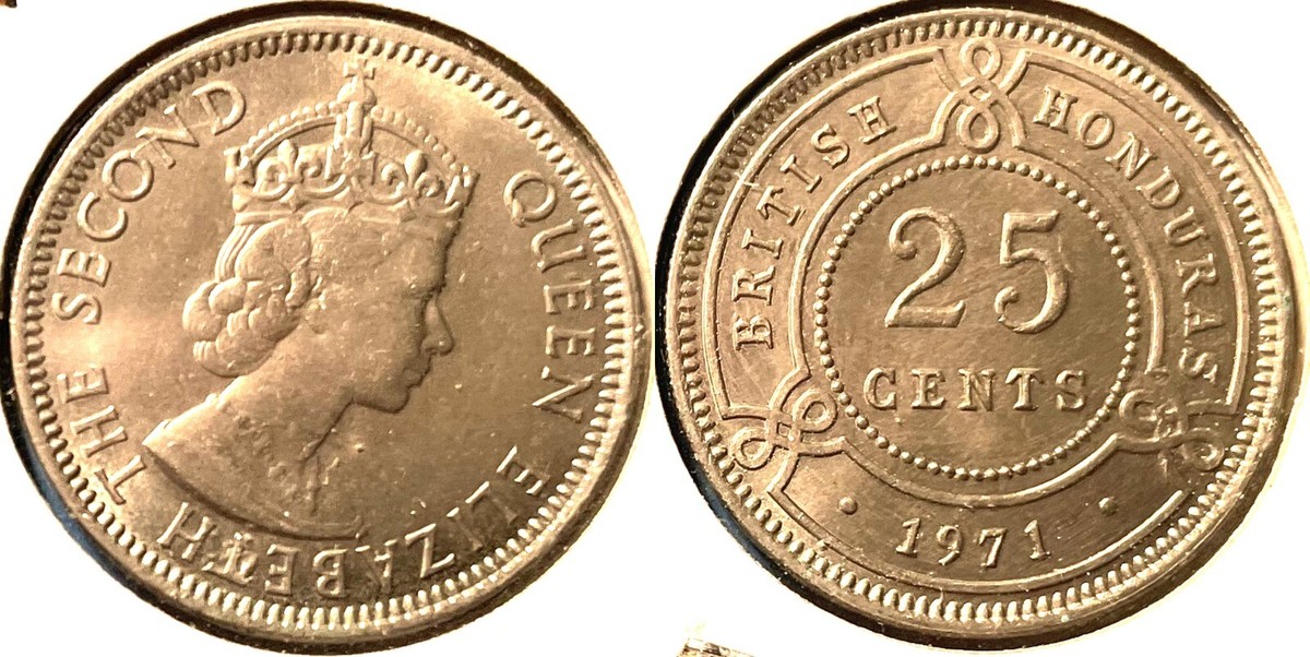 British Honduras 1971 25 Cents - Elizabeth II KM-29 150K