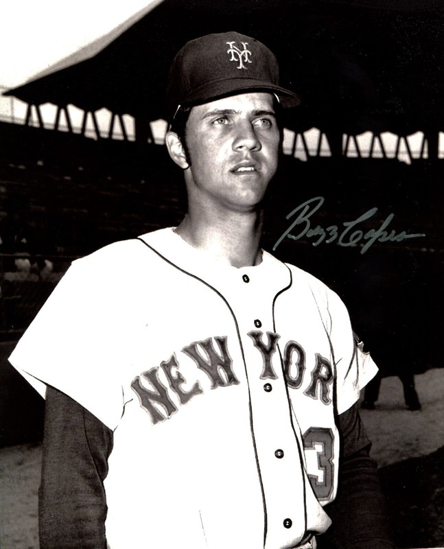 BUZZ CAPRA signed 1971-73 New York Mets photo in action COA All Star 1974