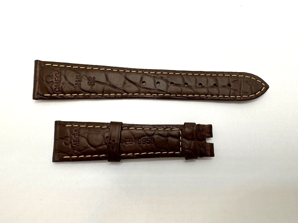 Omega 19mm x 15mm Brown Leather Band Strap Z019958 | eBay