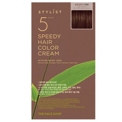 THE FACE SHOP Stylist 5 Minutes Speedy Hair Color Cream #Light Brown Hair Dye