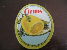 Citron LEMON bottle paper label,Duckworth & Co.Manchester