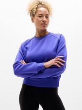 New Athleta M Easy Fleece Relaxed Crew Sweatshirt Borealis Purple Medium