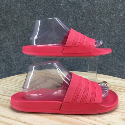Adidas Sandals Mens 8 Adilette Slide Pink Fabric Slip On Open Toe Flats F34734