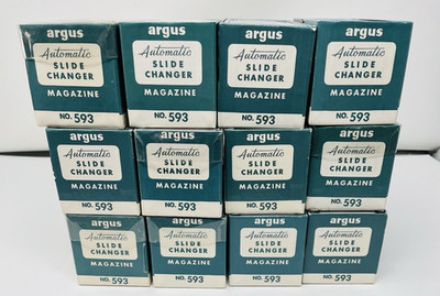 593 Argus 35mm Slide Changer Magazine Lot Of 12 Empty Trays