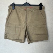 Ladies Fat Face Brown Utility Cargo Shorts Size 10 (512B)