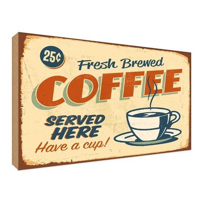 Holzschild 30x40 cm Retro fresh brewed Coffee Essen Trinken Deko Geschenk Holz S