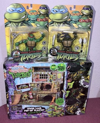 Playmates Tmnt Tales Of Tmnt Sewer Lair Playset Donatello Raphael Lot 3 New