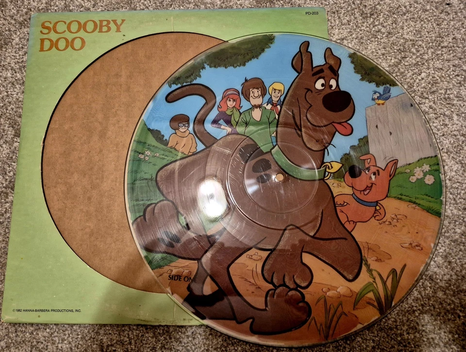 Scooby Doo picture disc vinyl LP record 3 stories 1982 Peter Pan Records PD-203 Foto 4 de 4