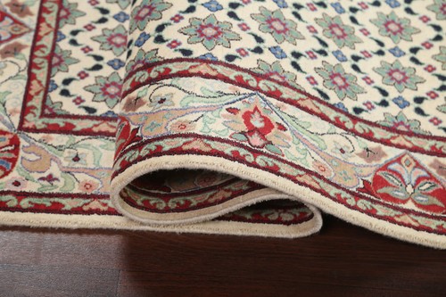 Ivory Vegetable Dye Aubusson Wool Accent Rug 4x6 ft Hand-knotted Oriental Carpet - Picture 11 of 18