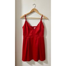 Princess Polly Ortega Mini Dress Sleeveless Red Satin A-Line Sz 6 Party Y2K