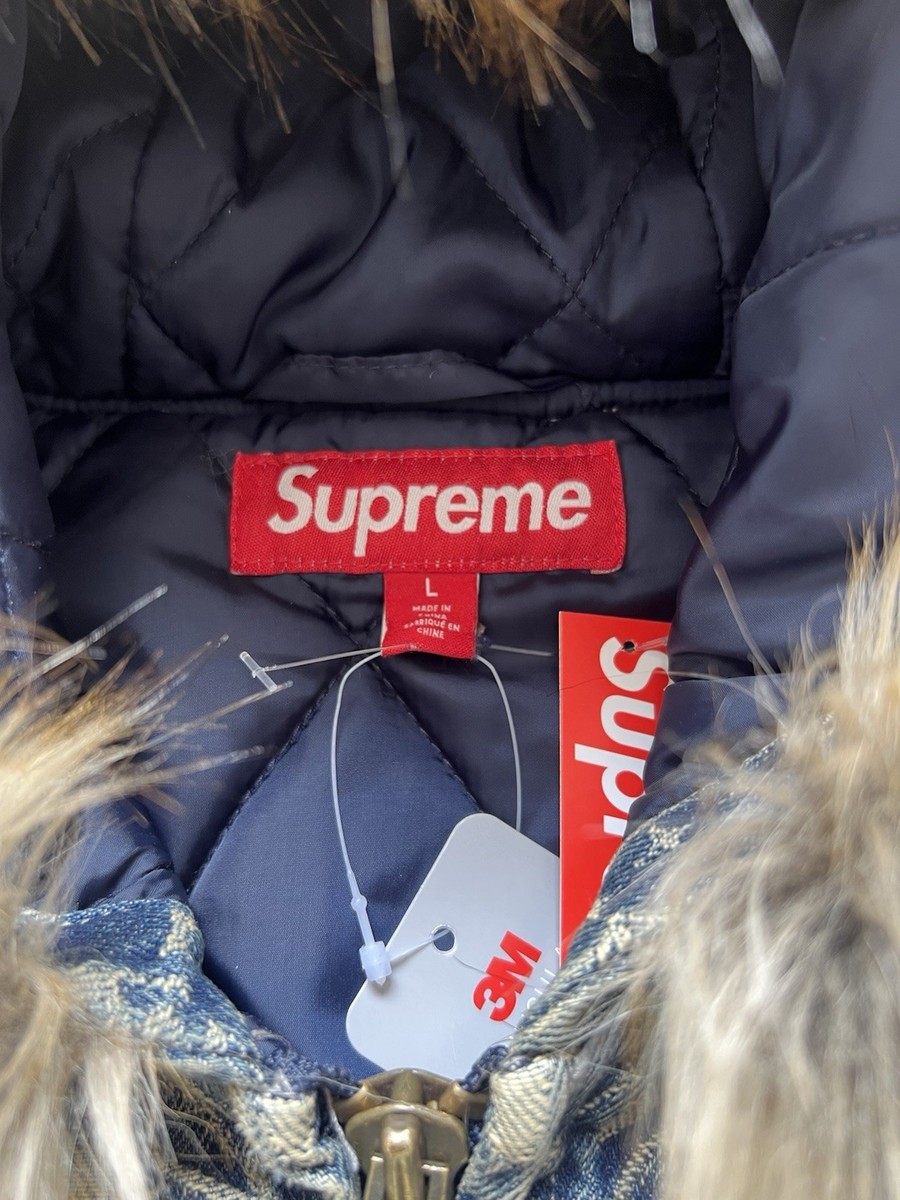 Supreme Bandana Jacquard Denim Hooded Work Jacket Size Large Supreme Bandana Jacquard Denim Hooded Work Jacket Size Large