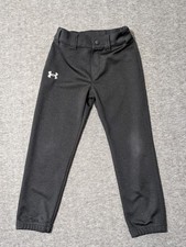 Youth Boys Girls Under Armour Size 6 Baseball Pants  Full Length  Black