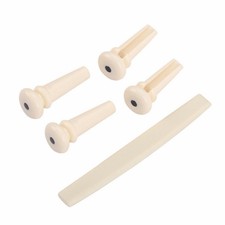 Acoustic Bass Guitar Plastic Bridge Pins+Saddle Instrument Replacement Parts D
