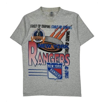 New York Rangers Belton Graphic T-Shirt - Large Grey Cotton