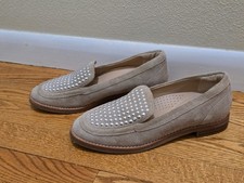 Antonio Melani Katelyn Flats SUEDE LOAFER STUDDED SHOE WOMENS SIZE 6 M TAUPE NEW
