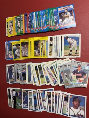 Atlanta Braves 200 Cards 80s-90s No Duplicates Mint Condition 