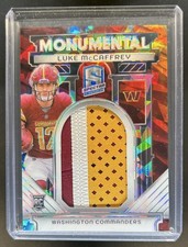 2024 Panini Spectra Luke McCaffrey Monumental Memorabilia RC Patch Astral #/40