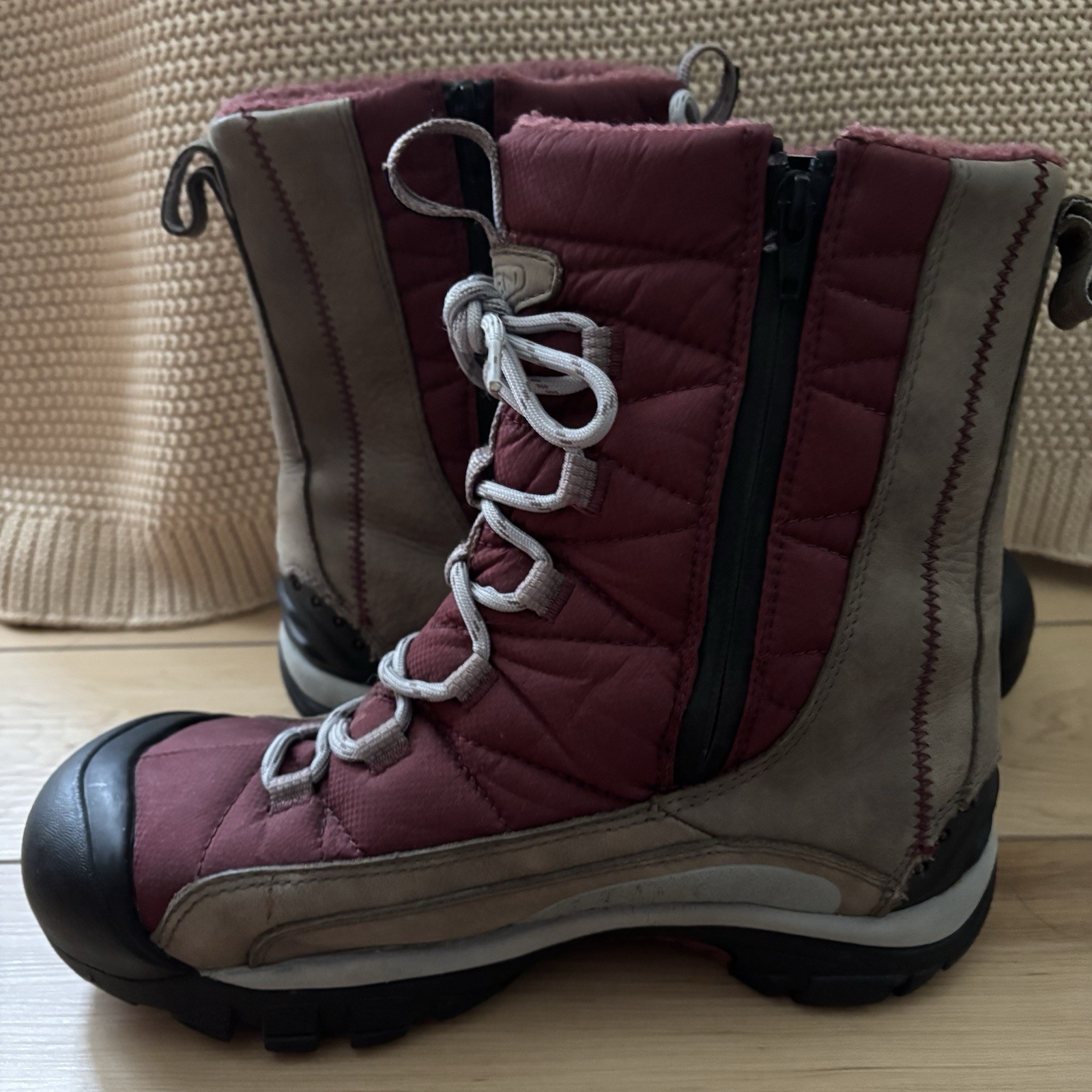 Stivali invernali Keen Vail donna taglia 9 marrone rosso impermeabili isolati clima freddo