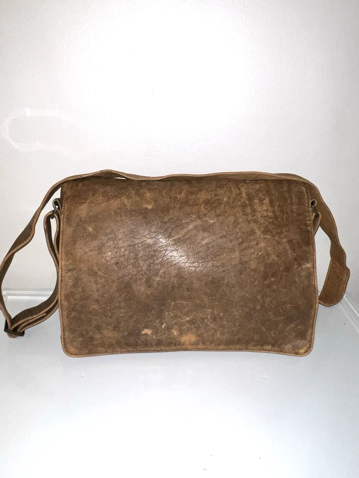 Bolsa carteiro SCULLY 100% couro bovino fecho superior aba alça ajustável - Imagem 3 de 4