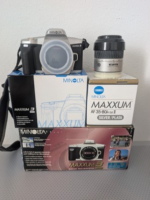 Minolta Maxxum 3 Date 35mm SLR Camera AF 35-80mm Lens Built-in Flash