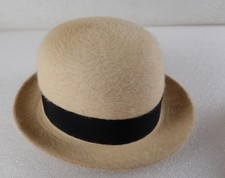 RARE WHITE FUR MENS 7 1/8 HAT BORSALINO ALESSANDRIA DERBY MADE IN ITALY W/ BOX