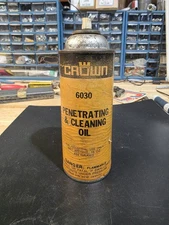 1970's-80's Crown 6030 Penetrating And Cleaning Oil 16oz 1/4 Full. NO PRESSURE