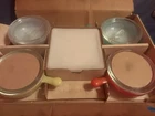 GLASBAKE GLASS CASSEROLE BOWL SET OF 4 W/LIDS - VINTAGE 1950's MCM