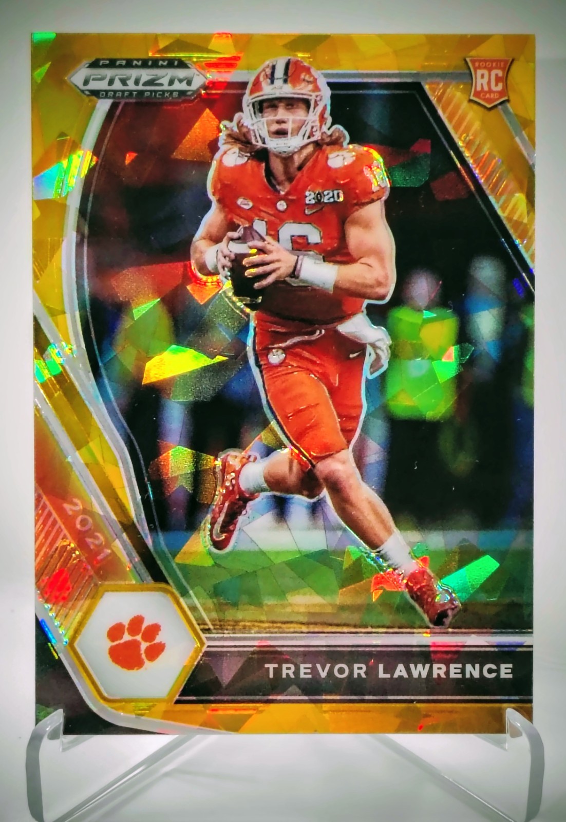 2021 Panini Prizm Draft Picks #106 Trevor Lawrence Orange Ice Prizm Rookie RC