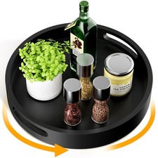 Lazy Susan Organizer Homerays 13 Inch Non-Skid Bamboo Lazy Susan for Kitchen ...