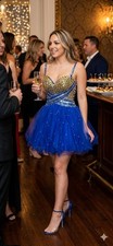Sherri Hill VTG NWT Rhinestone Purple Tulle 2000's Cocktail Prom Event Dress 8