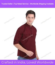 Mens Kurta Traditional Wear Cotton Kurta Shirt Mens Designer Kurta on Jeans