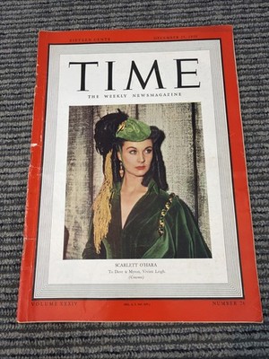 Time Magazine December 25, 1939 Scarlett O'Hara-Vivien Leigh -Full magazine