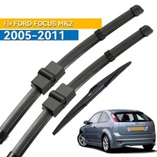 3pcs Front Rear Windscreen Wiper Blades Set For Ford Focus 2 Hatchback 04-11 3pcs Front Rear Windscreen Wiper Blades Set For Ford Focus 2 Hatchback 04-11