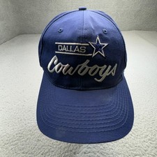 Vintage Dallas Cowboys Hat Cap Snap Back Blue NFL Football Script Mens 90s