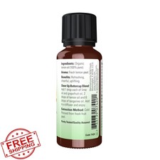 NOW Organic Lemon Oil 1oz Cold Pressed Pure Vegan Essential Oil