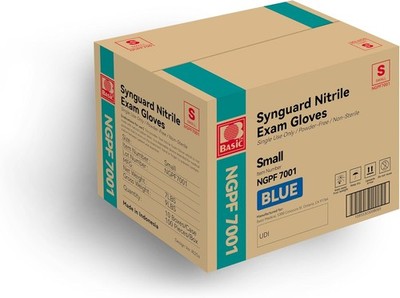 Basic Medical Blue Nitrile Ex Gloves - Latex-& Powder-- NGPF