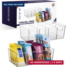 Plastic Pantry Organization and Storage Bins with Removable Dividers - Perfect K