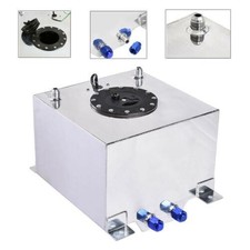 5 Gallon 19L Polished Aluminum Race Drift Fuel Cell Tank Level Sender Silver