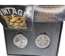 2x 1985 1oz .999 SILVER Englehard PROSPECTORS VINTAGE BULLION BREAKS Series 4
