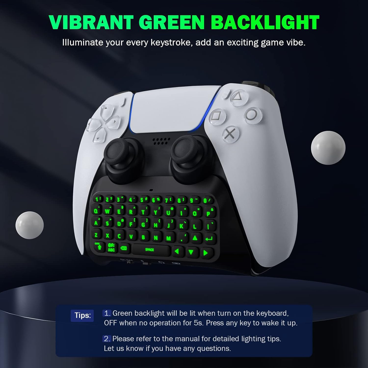 Tastiera Wireless PS5 Retroilluminata - Chatpad Bluetooth per Controller - 3