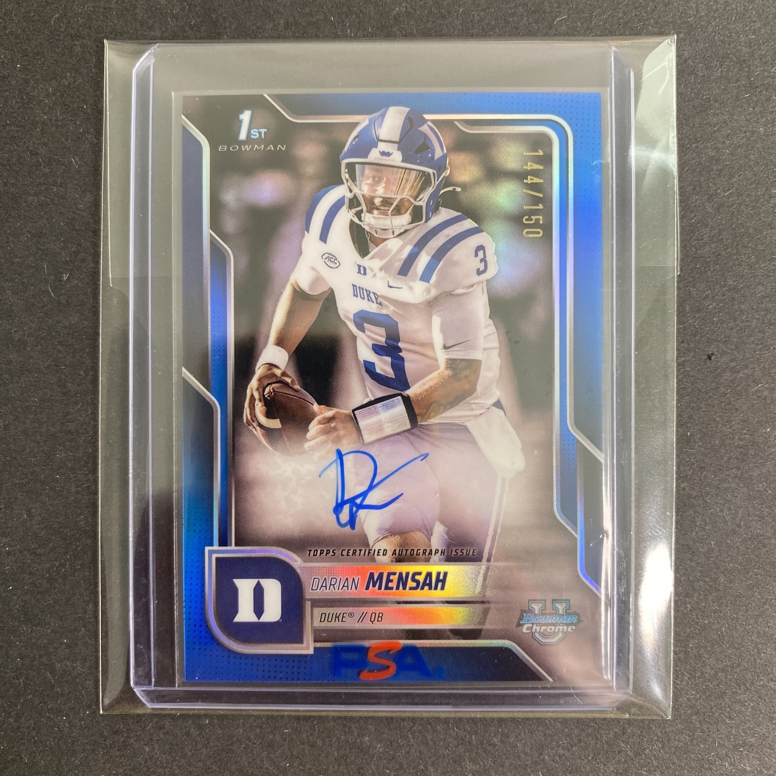 2025 Topps Chrome Darian Mensah 1st Bowman University Auto Blue /150 #BCA-DM