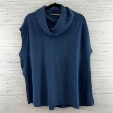 Athleta Blue Wool Blend Ribbed Cowl Neck Sweater Size M