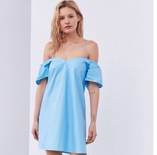 NWT Urban Outfitters Cooperative off-the-shoulder babydoll dress blue size: S
