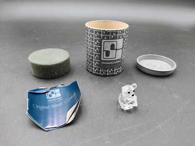 Swarovski Silver Crystal 7670 NR 32 Teddy Bear Figurine w/ Original Box